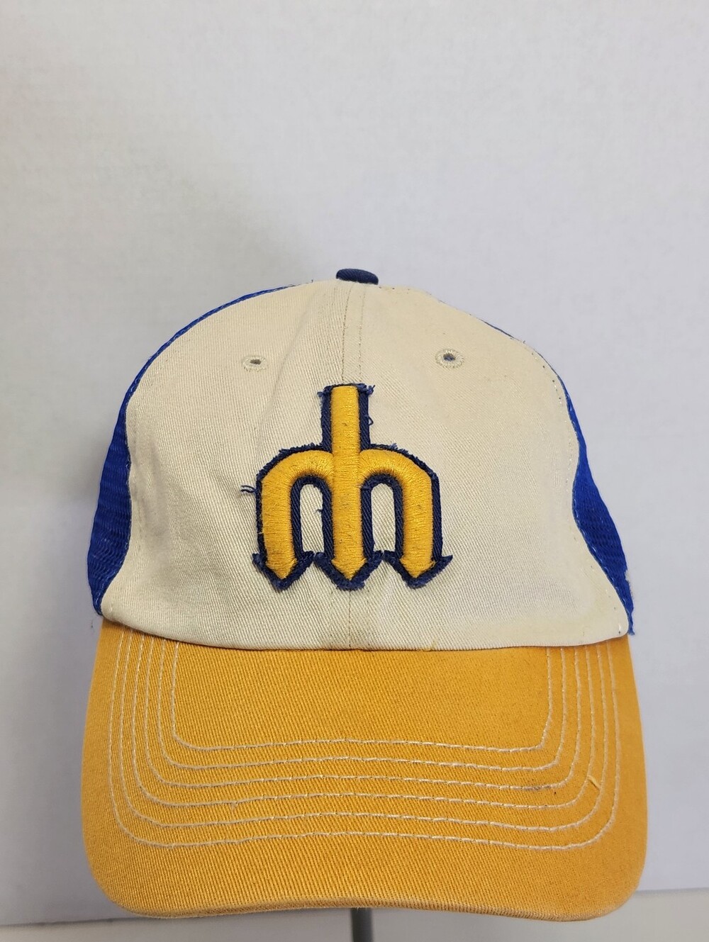 ’47 Seattle Mariners MLB Cooperstown Mesh Trucker Snapback Hat Blue/White/Yel OS